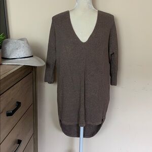 express • vneck oversized metallic thread sweater